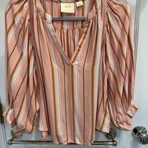 Anthropologie Maeve Blush Striped Blouse